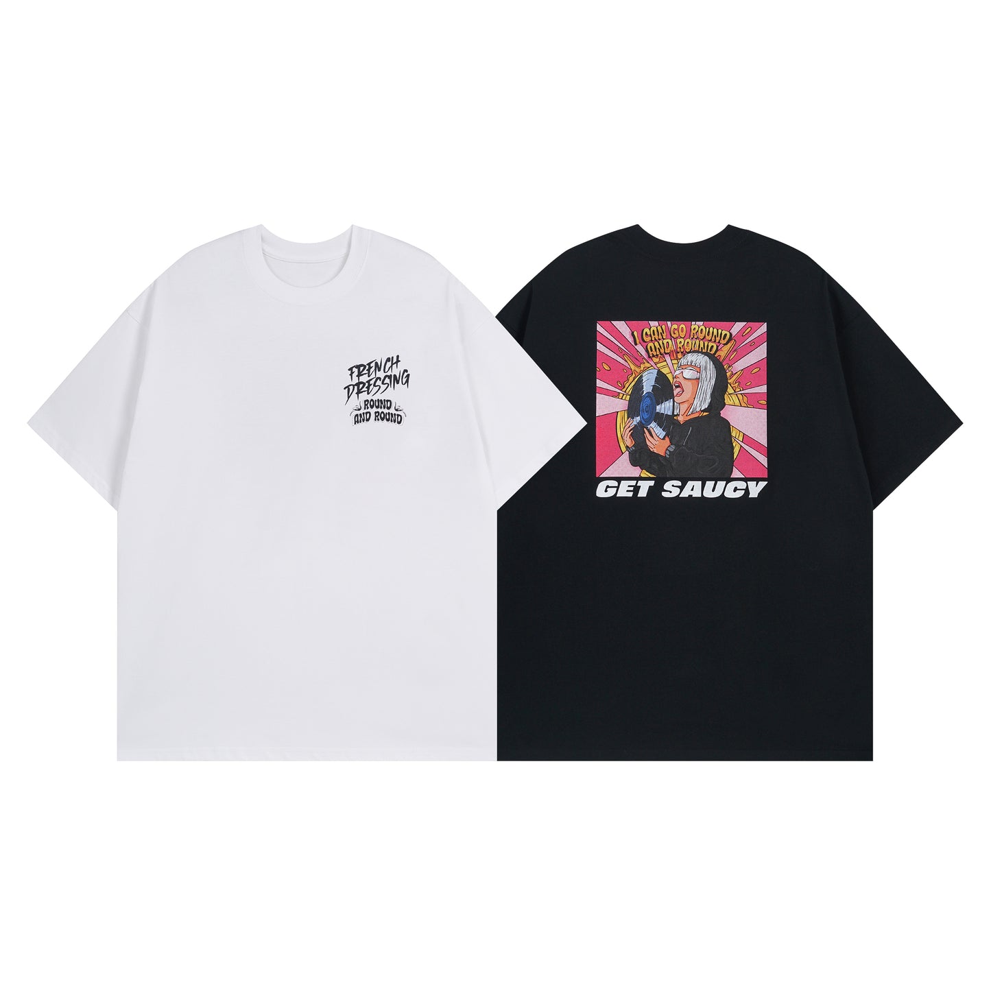 Crew Neck Round & Round Printed T-shirt